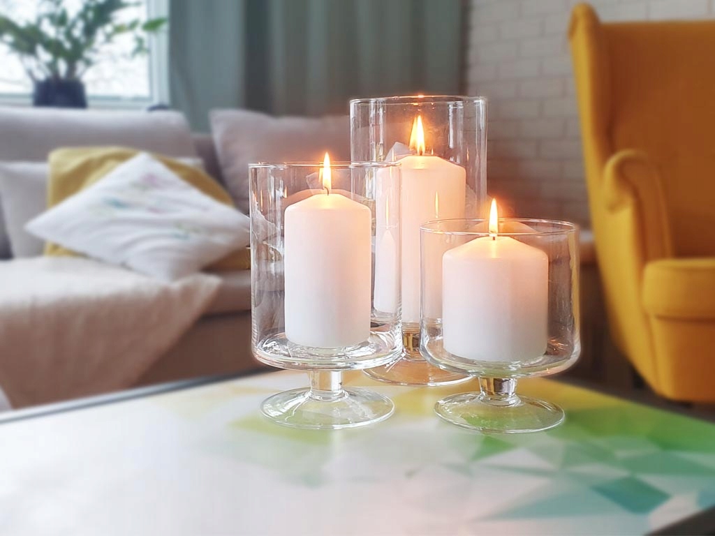 Świeca świeczka walec BIAŁY 8szt pieńkowa 10 cm TRADYCYJNA biała 10cm x 5cm Marka Aura