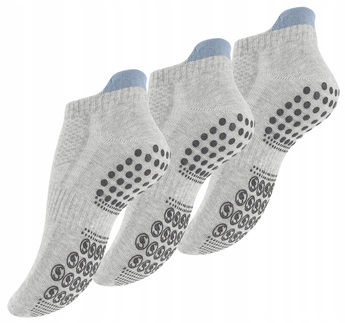 3X Skarpetki do jogi antypoślizgowe 39-42 szare Kolekcja YOGA SOCKS