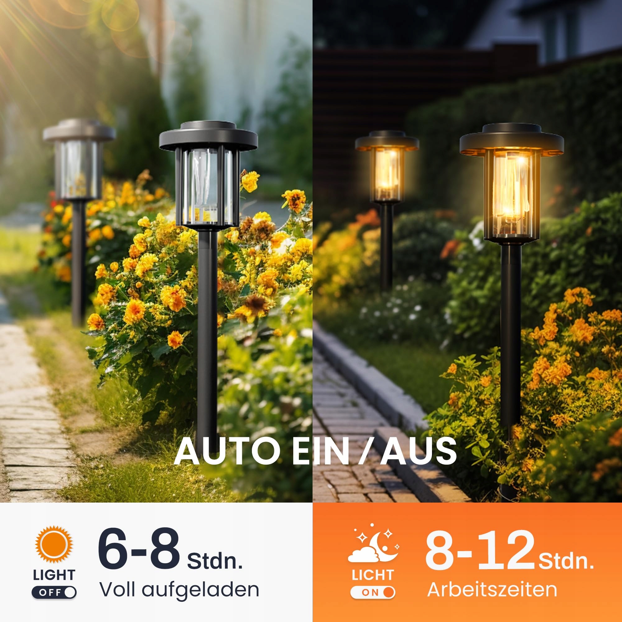 SOLPEX Lampy Solarne LED 6 Sztuk Ogród Taras Ścieżka Ciepły Biały — miniatura 2