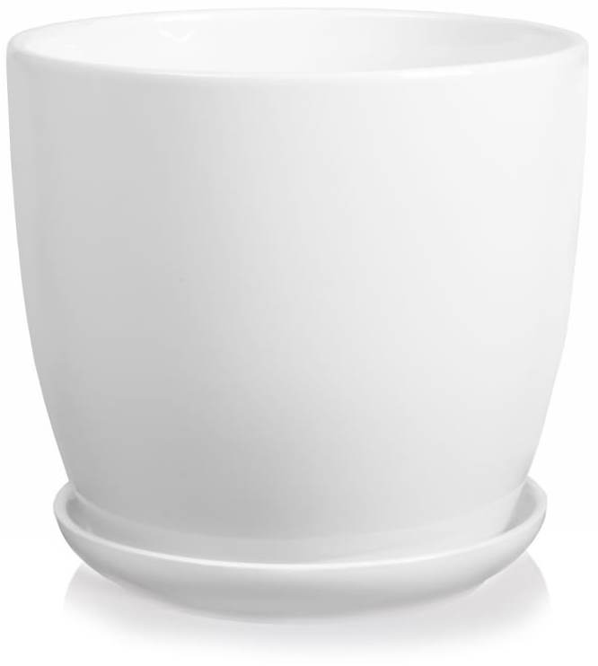 

Duża Doniczka Ceramiczna z Podstawką Biała Ø 30 cm