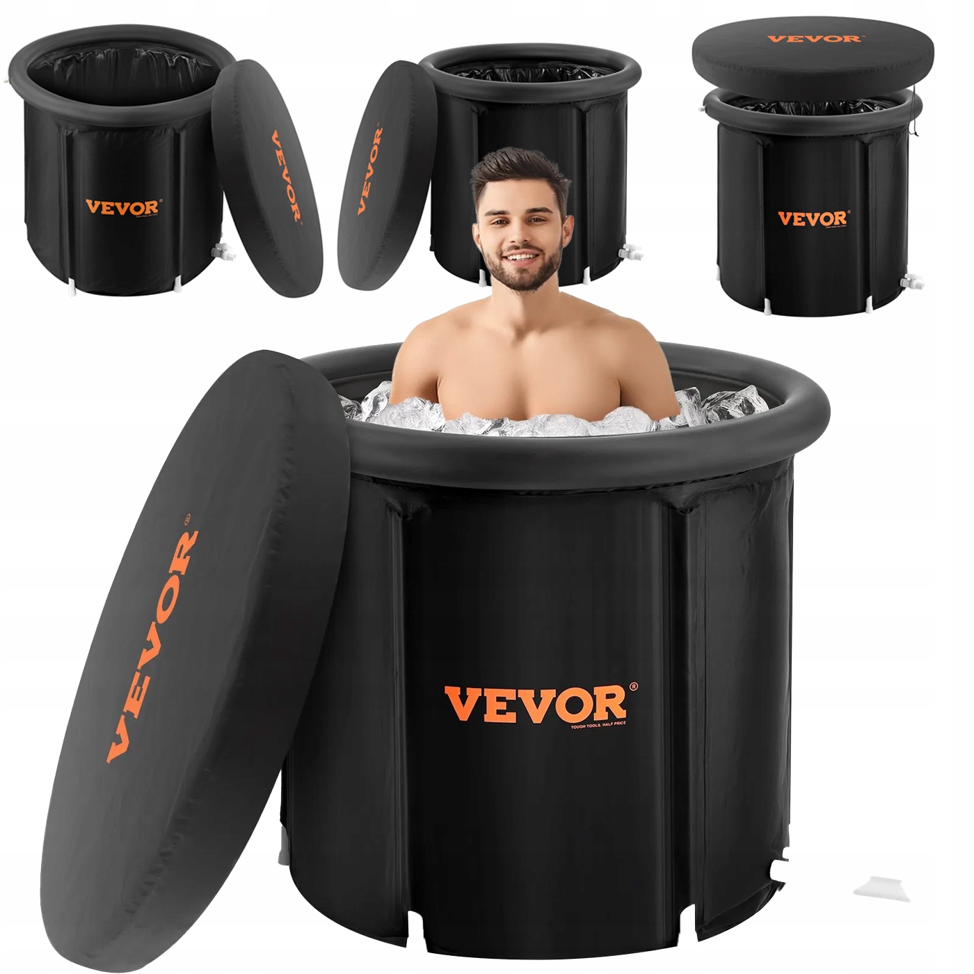 Ľadová vaňa na morenie 398 l Bazén na terapiu chladom 85 cm Regenerácia
