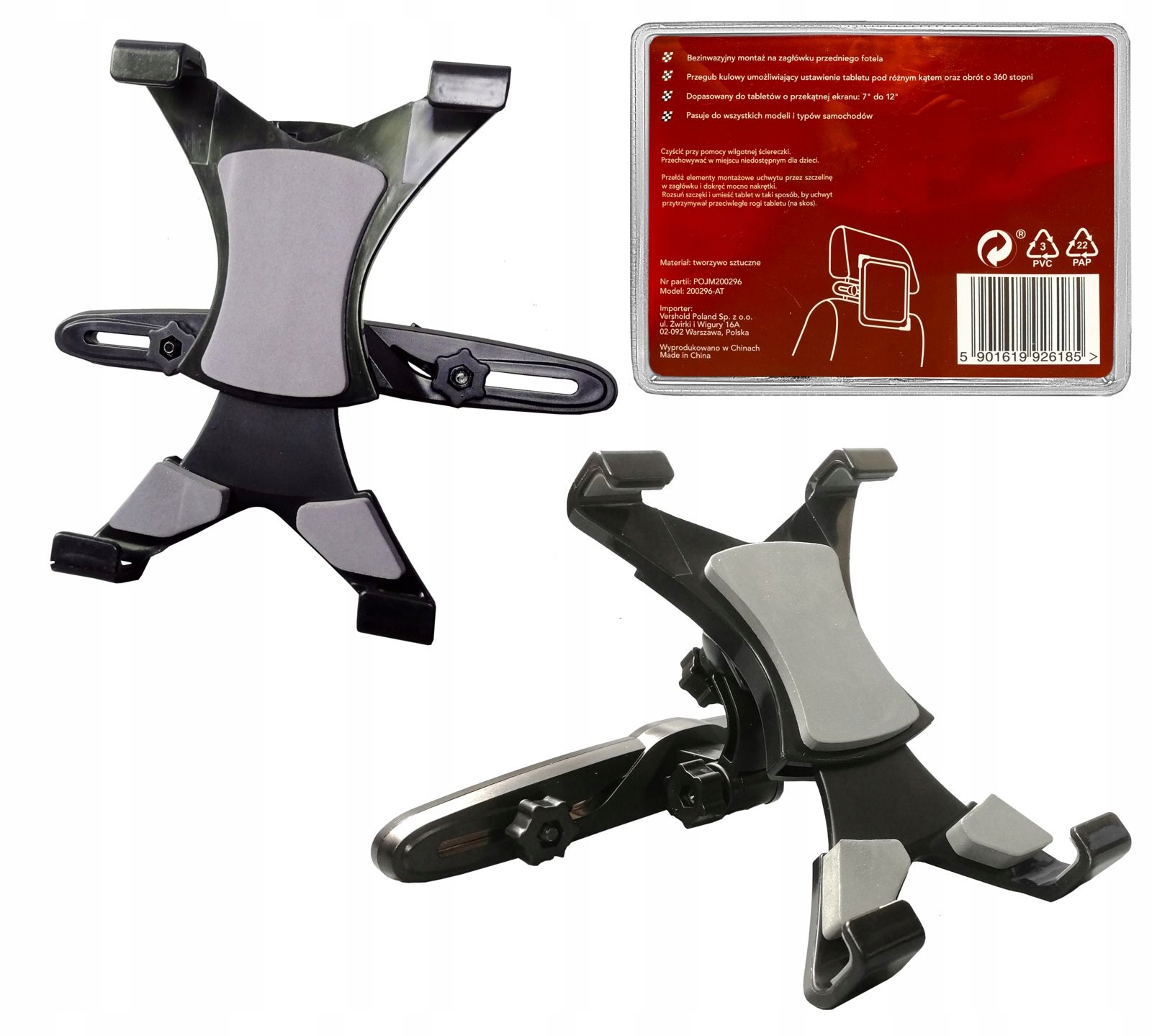 Uchwyt Samochodowy na Tablet do Zagłówka Rodzaj do tabletów