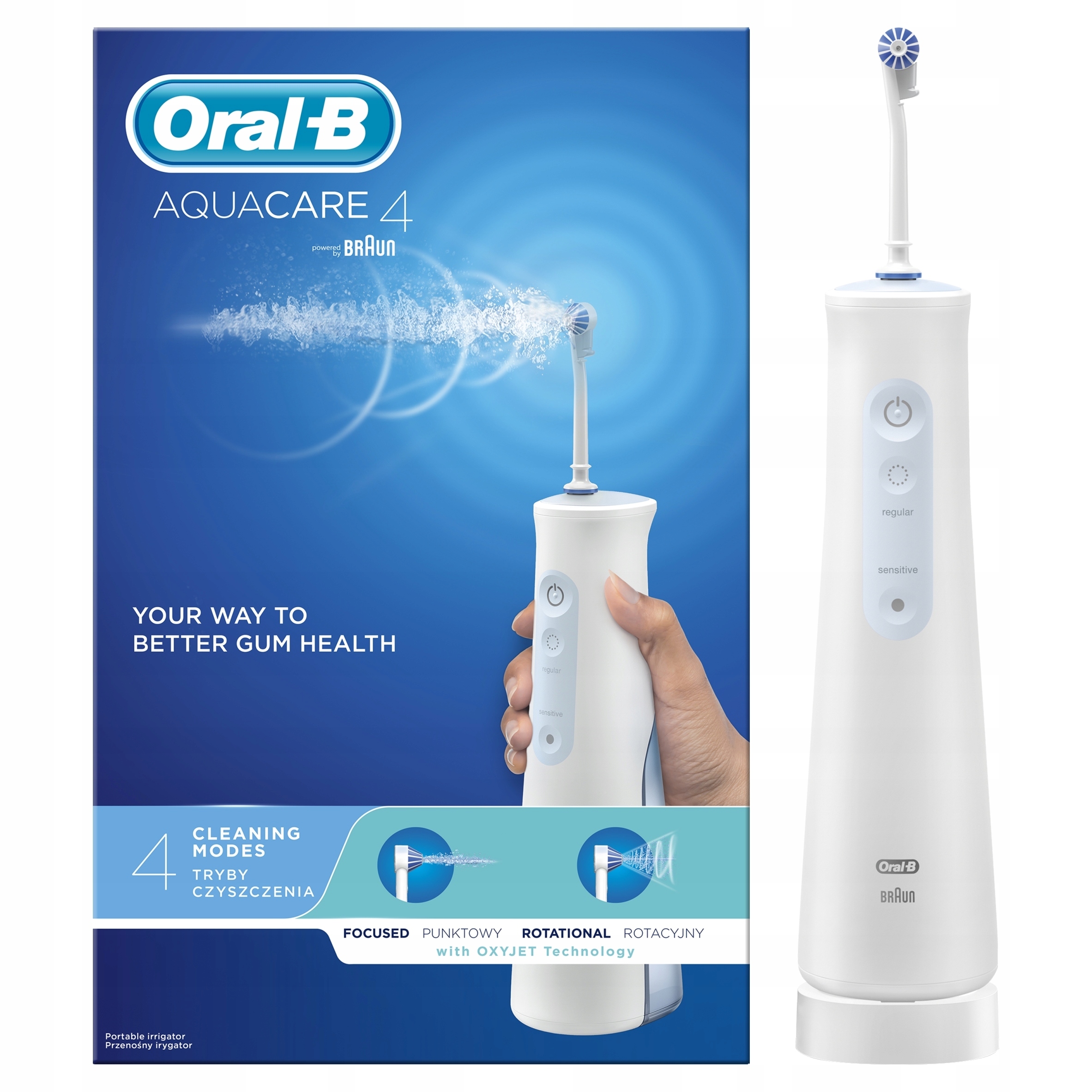 Irygator Dentystyczny Do Zębów Bezprzewodowy Oral-b Aquacare 4 Biały