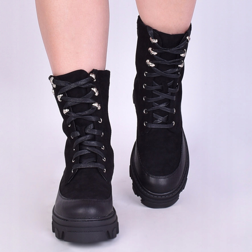 DAMSKIE GLANY NA PLATFORMIE ZAMSZOWE SZNUROWANE Płeć kobieta