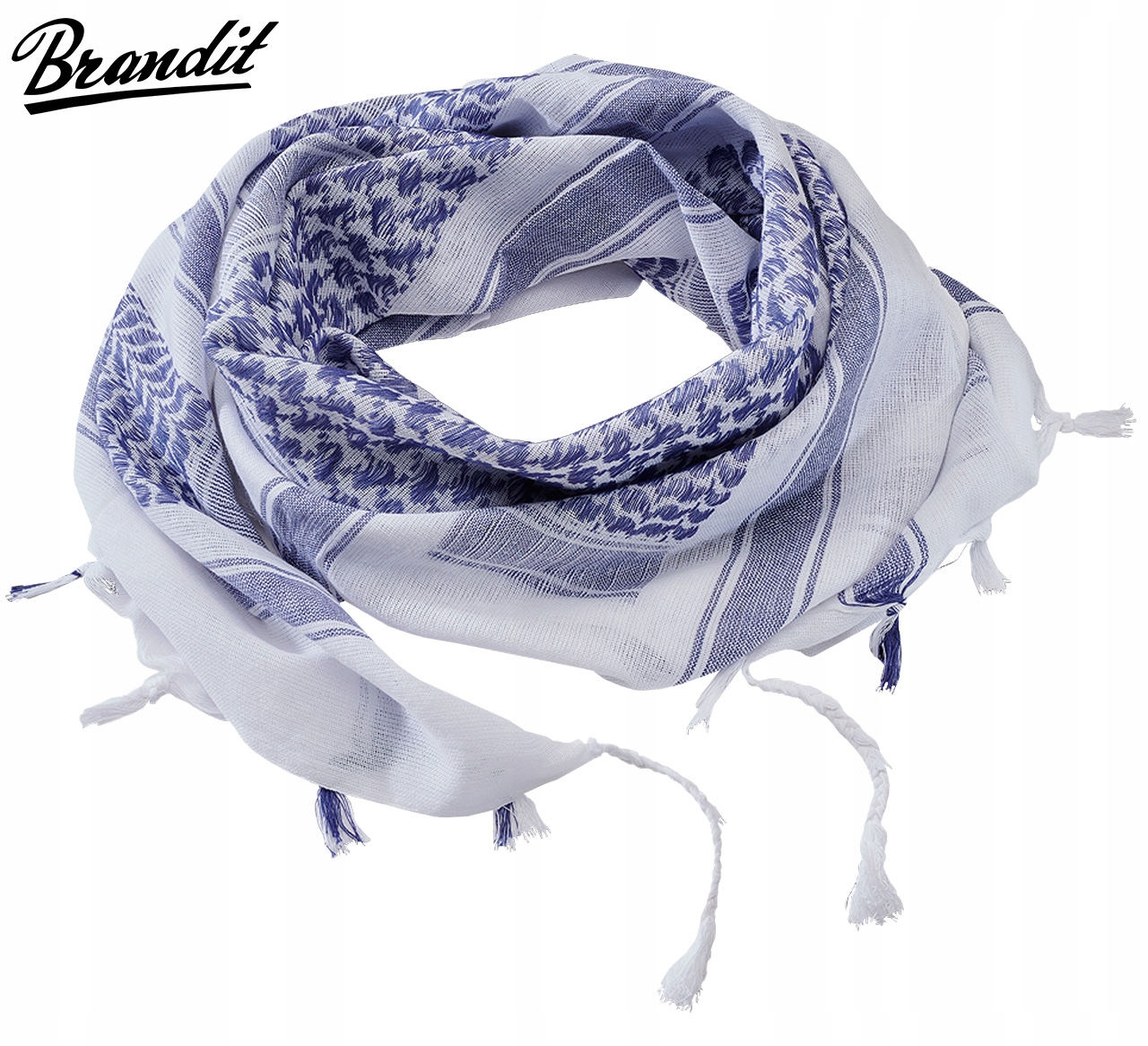CHUSTA ARAFATKA BANDANA BANDAMA BANDAMKA APASZKA 100X100 BRANDIT BLUE White Marka Brandit