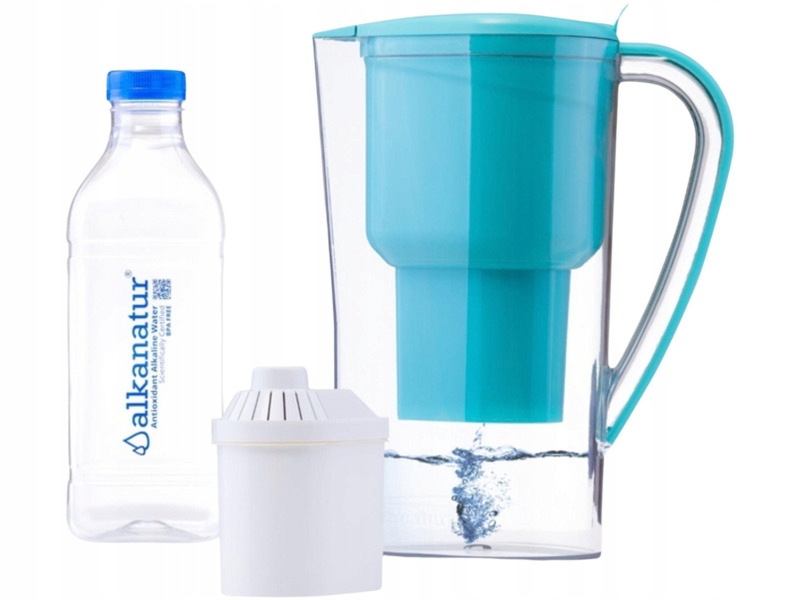 Dzbanek filtrujący Alkanatur Drops Turkusowy Butelka Bpa Free 1 l