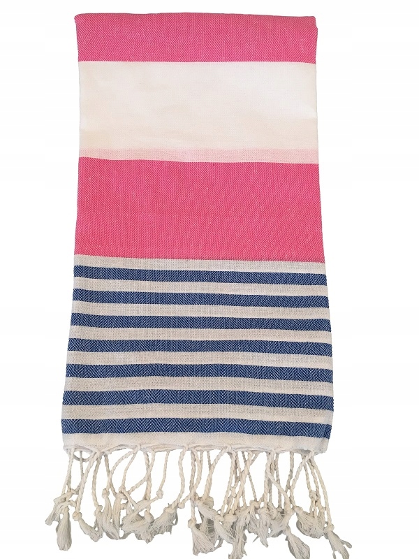 

Ręcznik Inka hammam do sauny 100x180 różowo-niebie