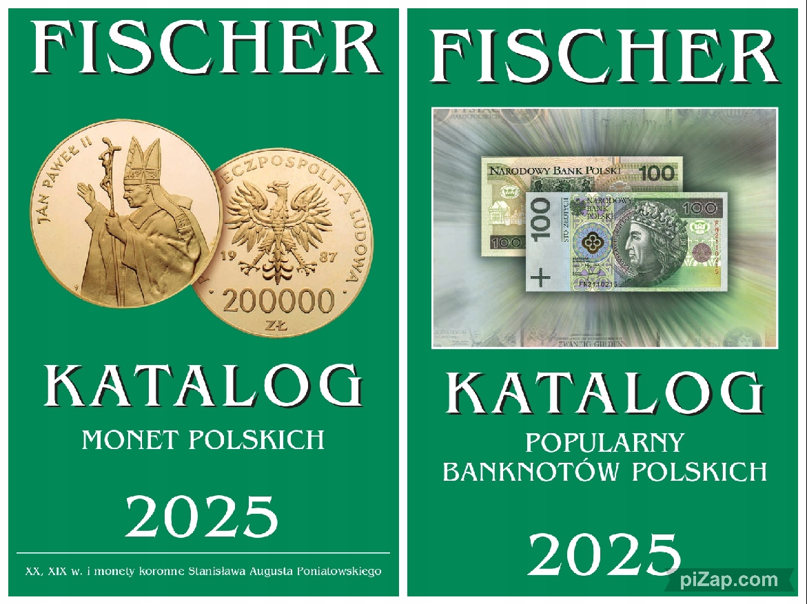 КАТАЛОГ МОНЕТ ПЛЮС КАТАЛОГ ПОЛЬСКИХ БАНКНОТ FISCHER 2025 НОВЫЙ НАБОР