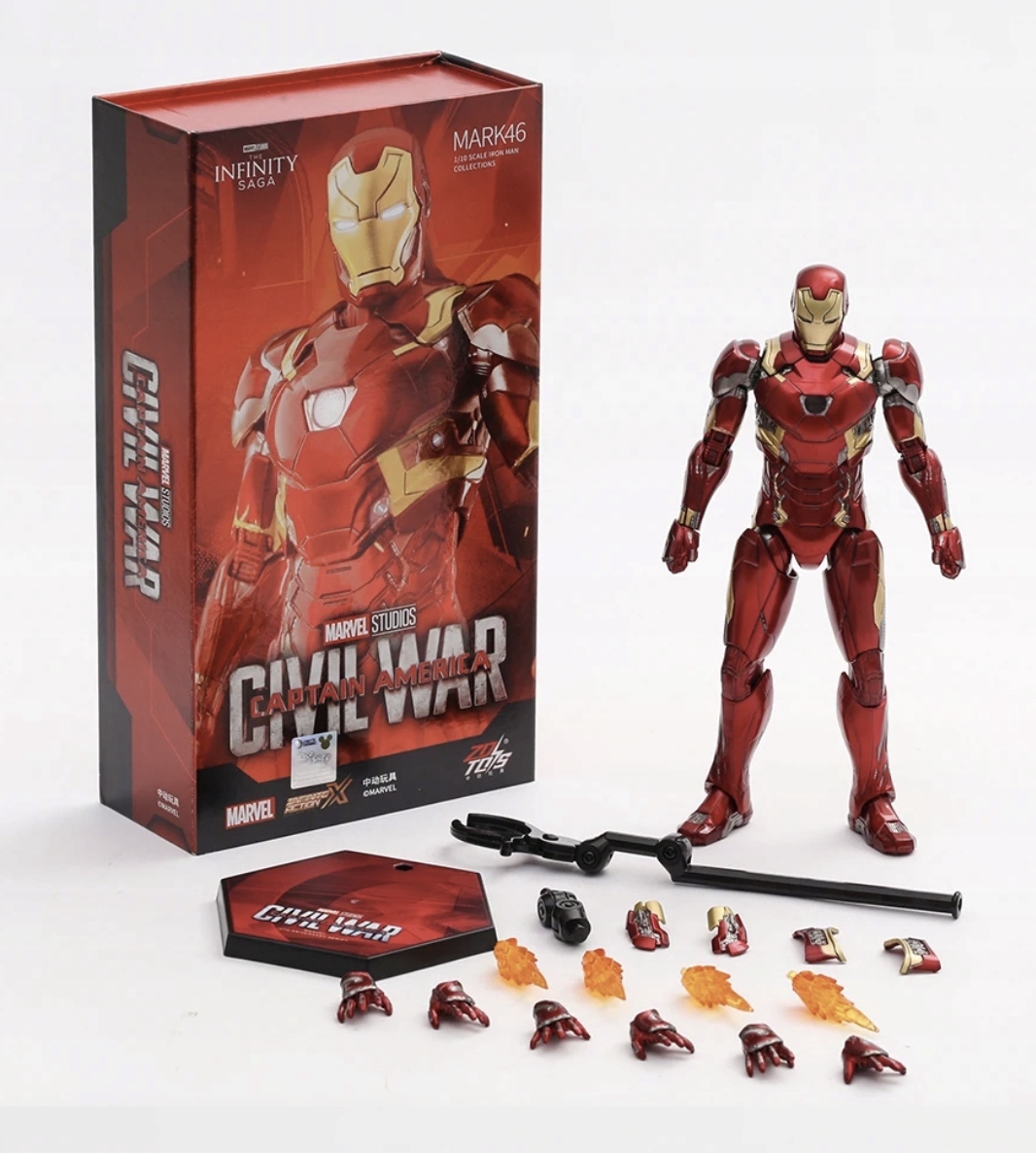 Pohyblivá figurka Iron Man Mk46 18 cm Premium Marvel Zd Toys Originální