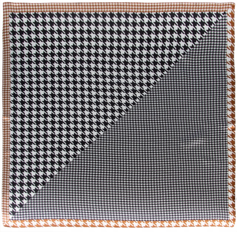 Hedvábný šátek Velký šátek Elegantní 100% hedvábí 90x90 cm Šála s Pepitkou