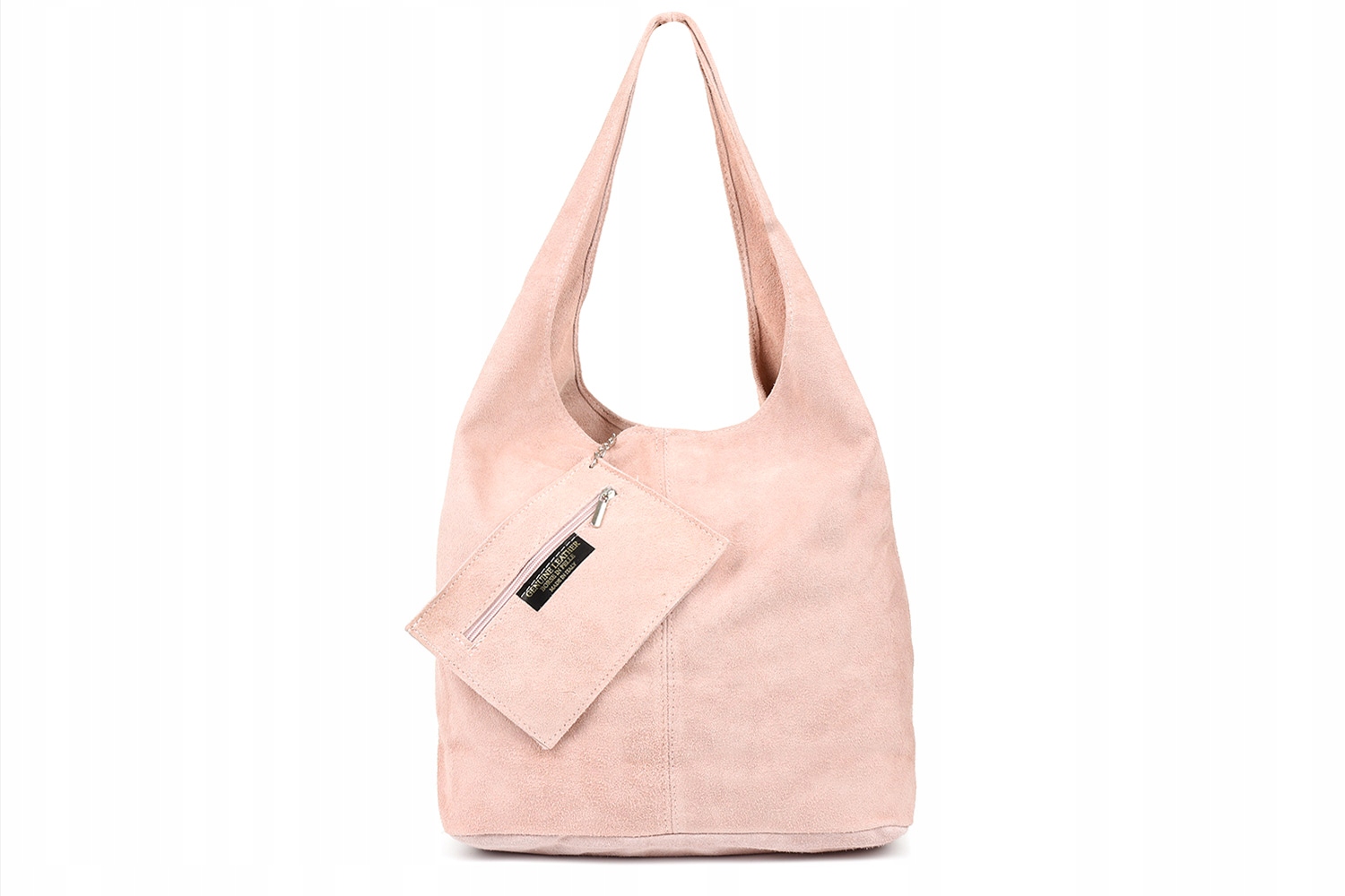 Kožená kabelka shopperka A4 dámská semišová velká přes rameno s kapsou