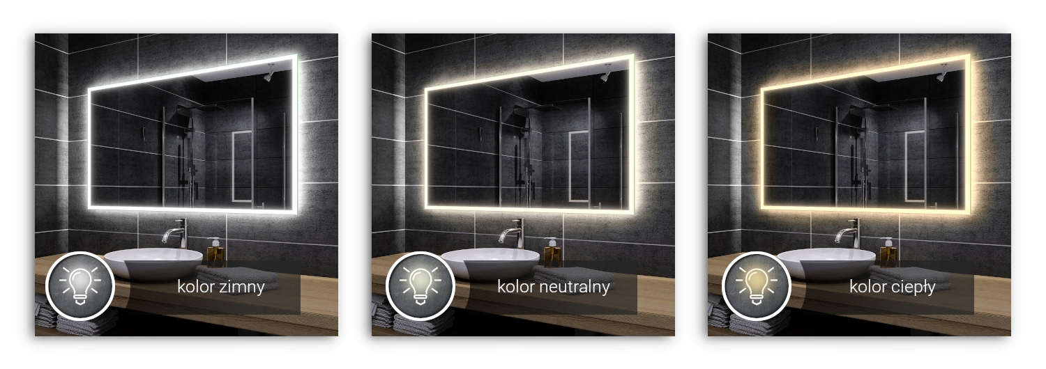 Lustro LEDOWE LED piaskowane 110x80 - BOSTON - Marka Alasta