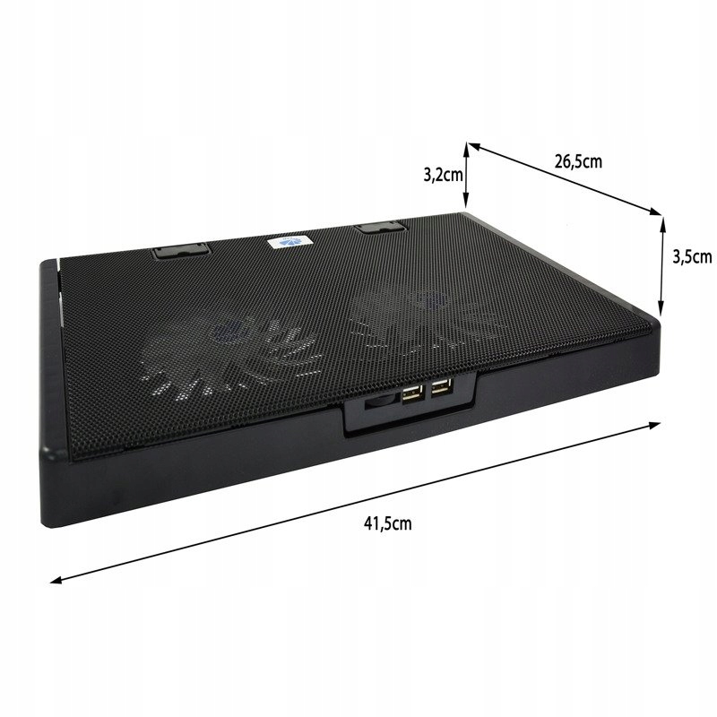 PODSTAWKA-PODKŁADKA CHŁODZĄCA POD LAPTOP-A 15-17" PODKLADKA POD LAPTOPA USB Liczba wbudowanych wentylatorów 2 szt.