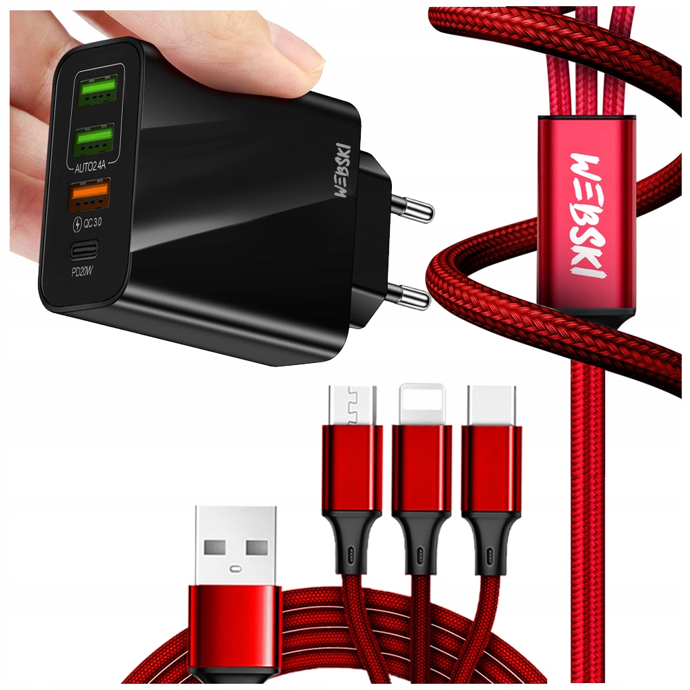 

Szybka Ładowarka Qc 4xUSB Do Wszystkich Telefonów