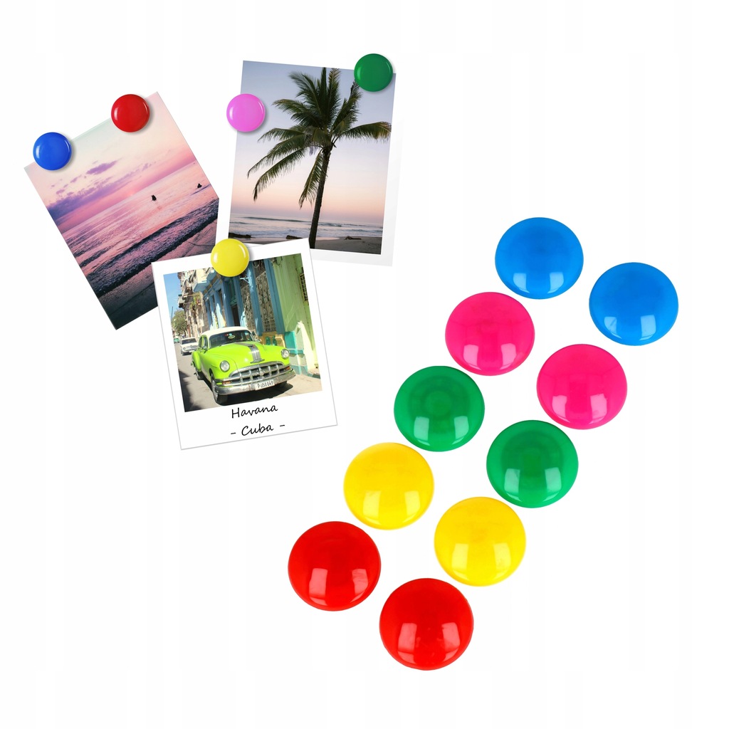 MAGNESY NA LODÓWKĘ TABLICĘ SZKOLNE 30MM CZARNE 10 SZTUK GRAND Stan opakowania oryginalne