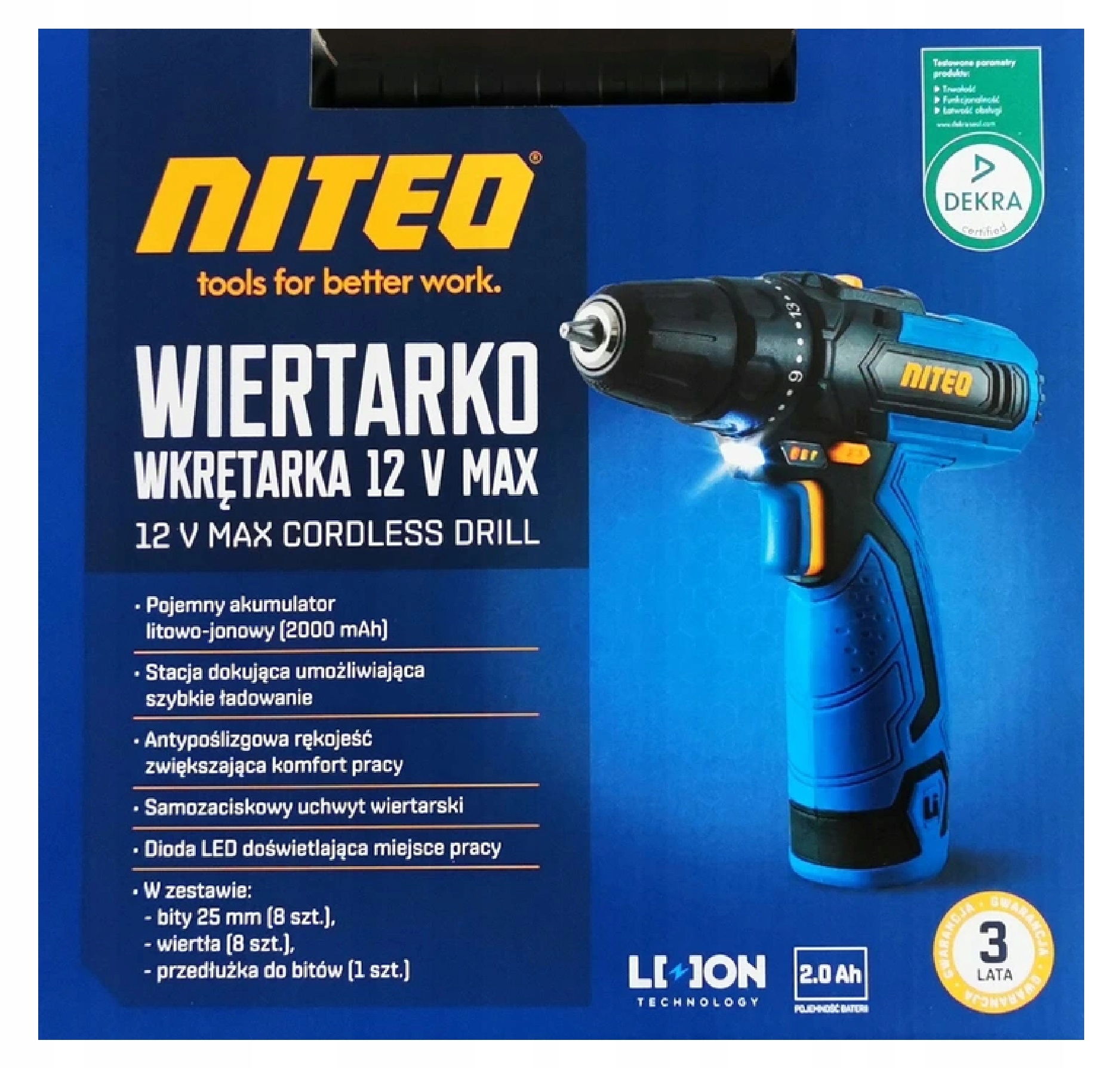 

Wiertarko wkrętarka akumulatorowa Niteo 12 V Max