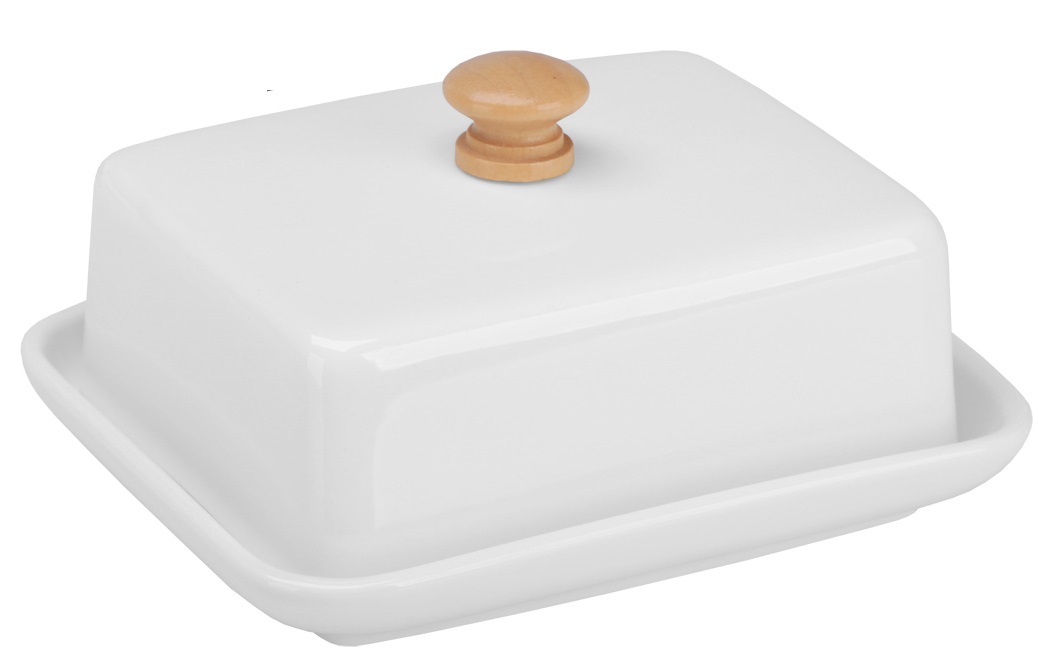 MASELNICA MASELNICZKA POJEMNIK NA MASŁO PORCELANOWA BONA BIAŁA