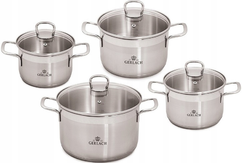 Zestaw garnków GERLACH Brava 8 elementów Indukcja Marka Gerlach