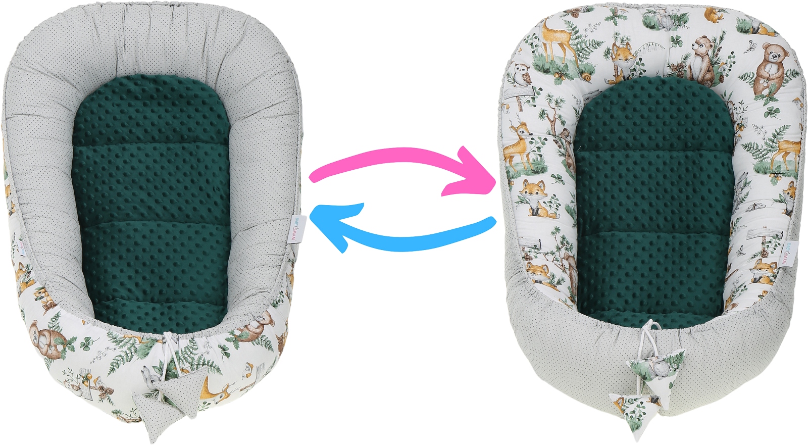 KOKON NIEMOWLĘCY GNIAZDO KOJEC MINKY ZESTAW XXL BABYMAM 7 EL. Marka Babymam