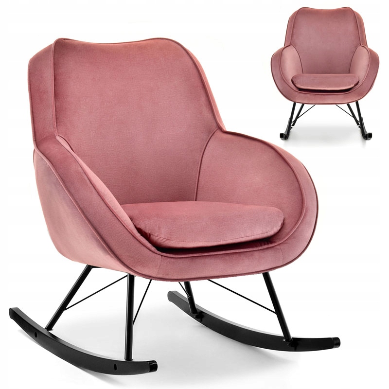 Fotel Glamour Coco Bujak Pudrowy Czarny