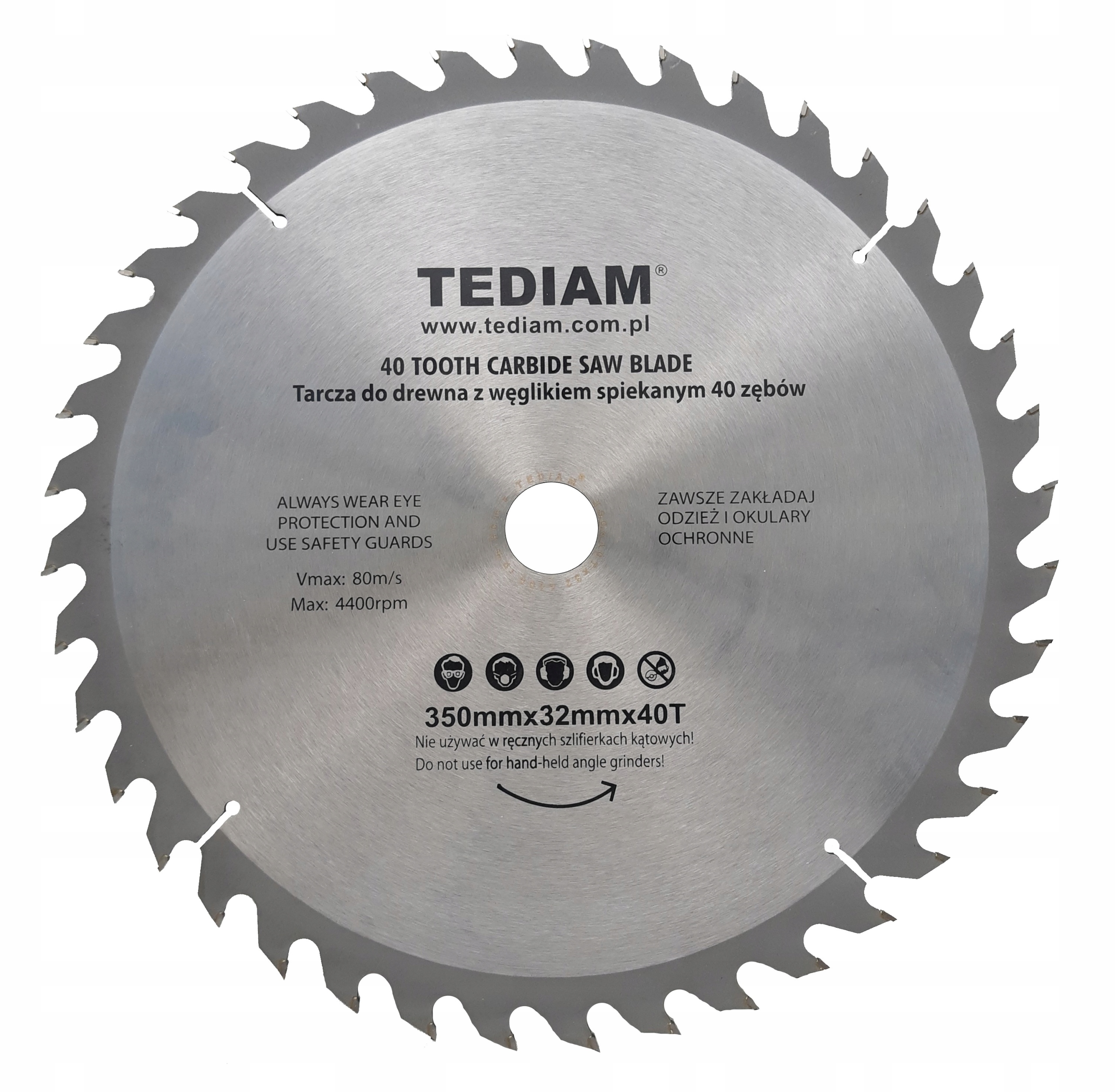 Tarcza widiowa do drewna MOCNA TEDIAM 350x32x40T