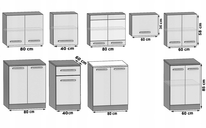 Meble kuchenne Zestaw mebli kuchennych 3,2 m BLAT EAN (GTIN) 5904316257668