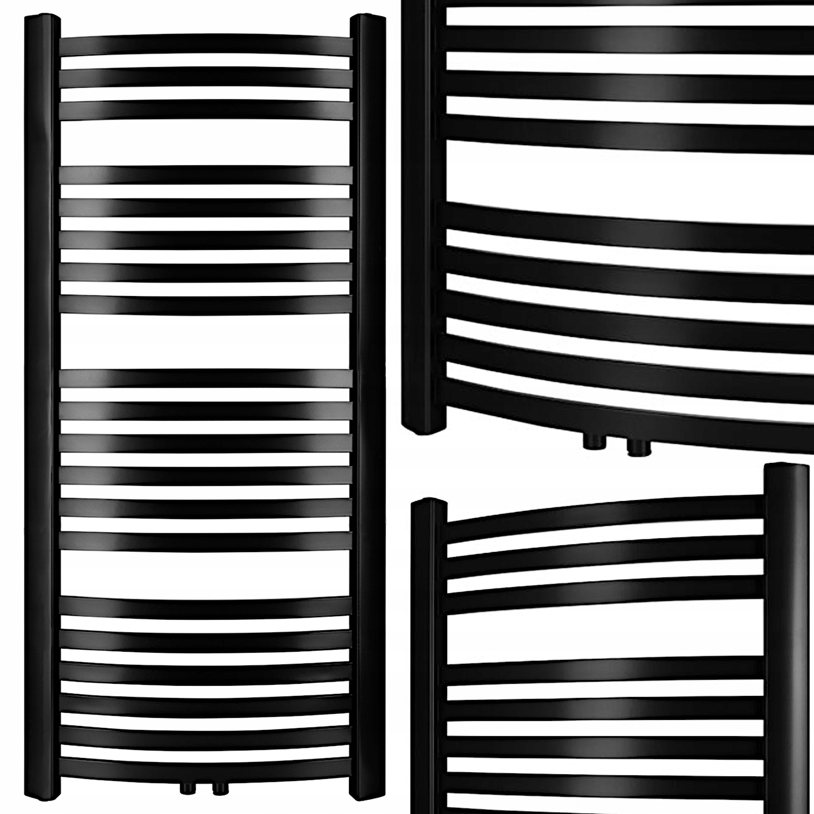 Nástenný Kúpeľňový Ohrievač Čierny Rebrík GR3V 1200 x 570 20 Rebier 727 W