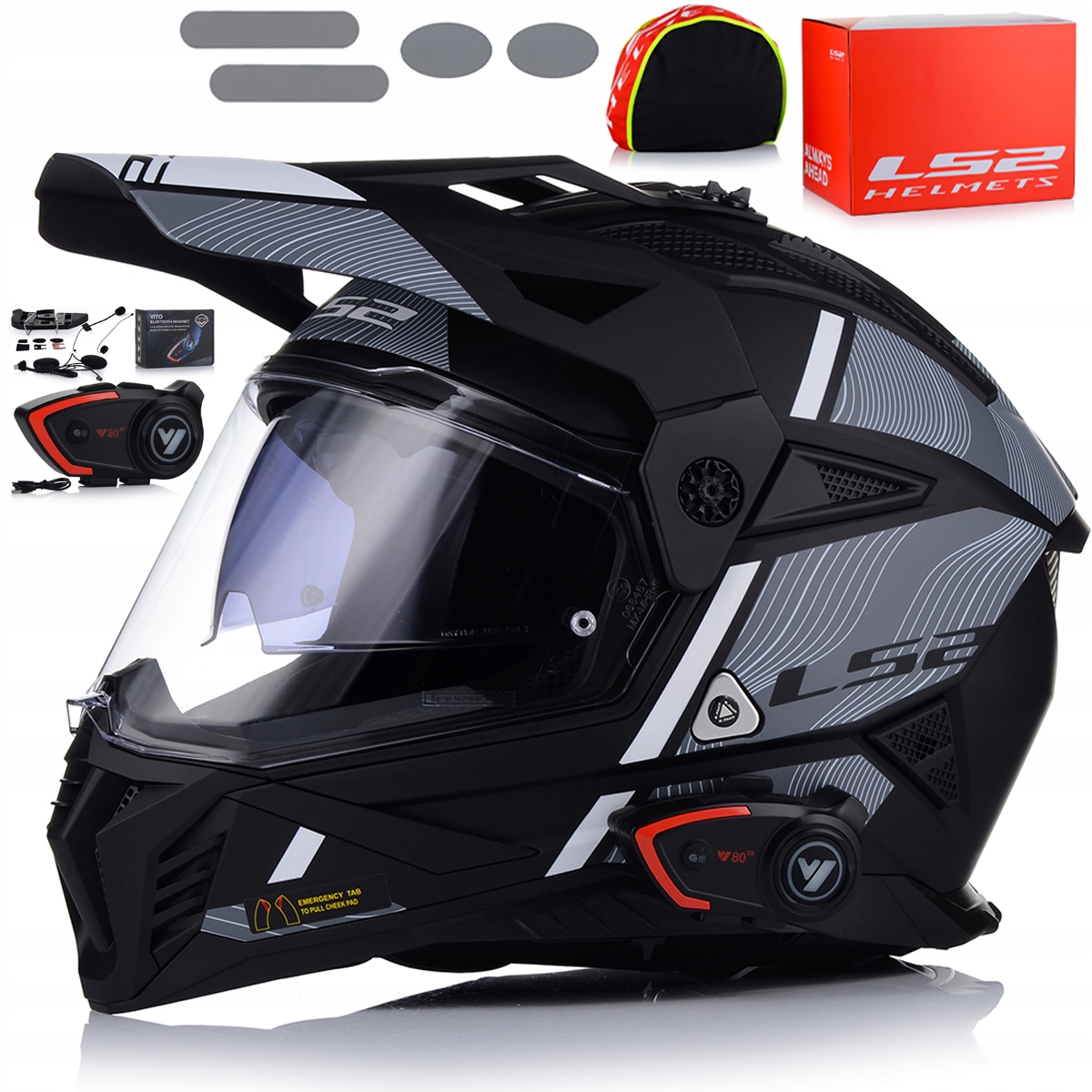 Motocyklová Prilba LS2 MX702 Pioneer Enduro Cross Interkom Vito Bluetooth