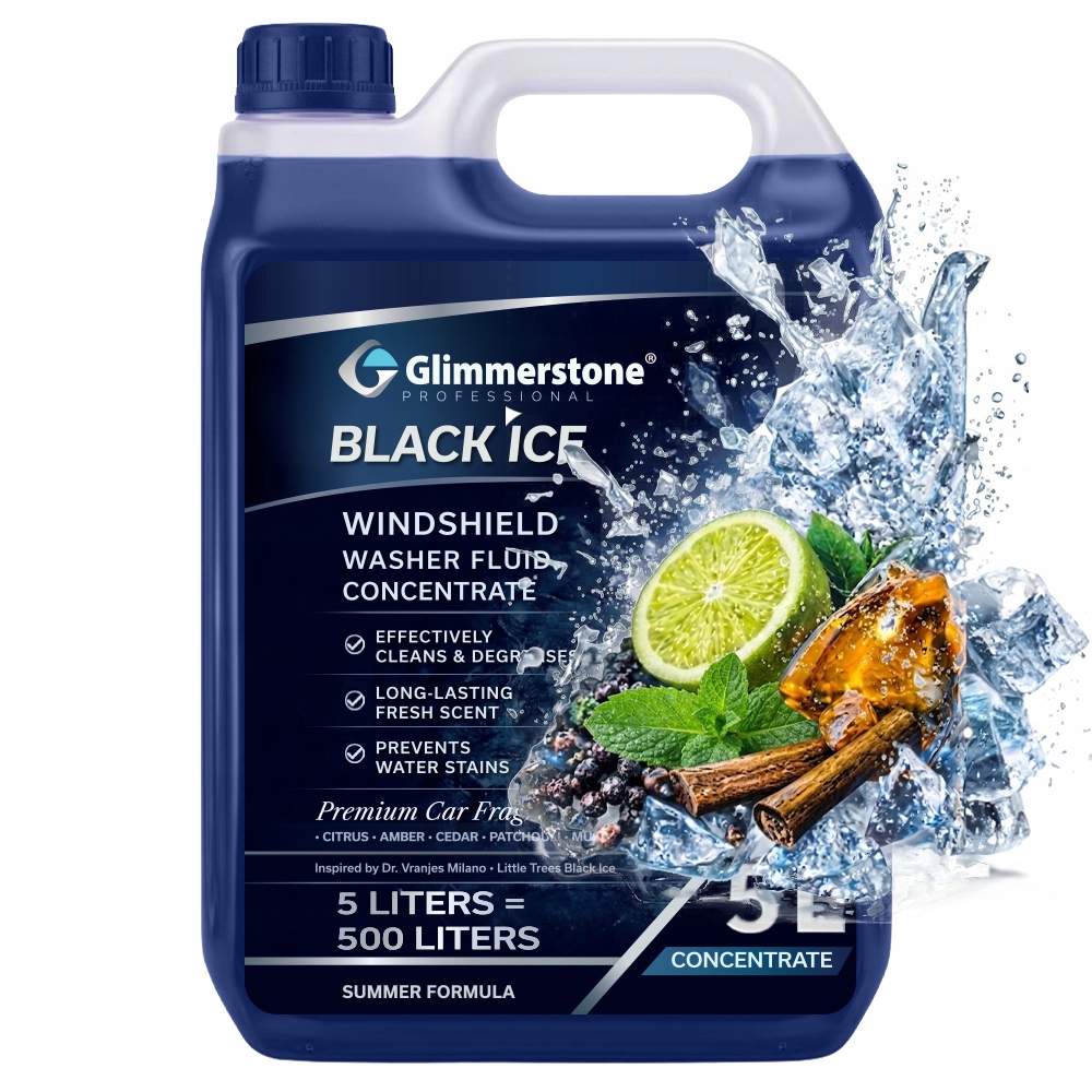 Płyn do spryskiwaczy letni Koncentrat 1:100 Black Ice 5L 500L