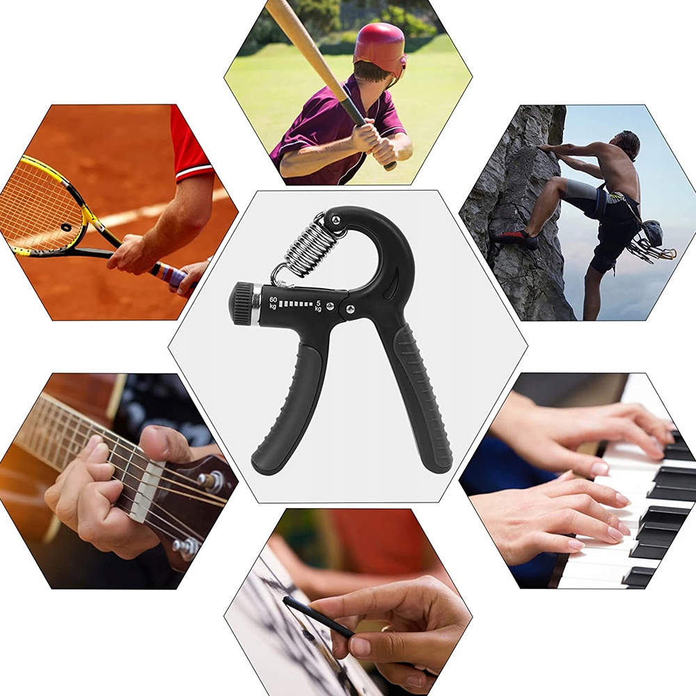 ŚCISKACZ DO ĆWICZEŃ RĄK DŁONI REHABILITACJI REGULOWANY Z REGULACJĄ 5-60kg Rodzaj ściskacz