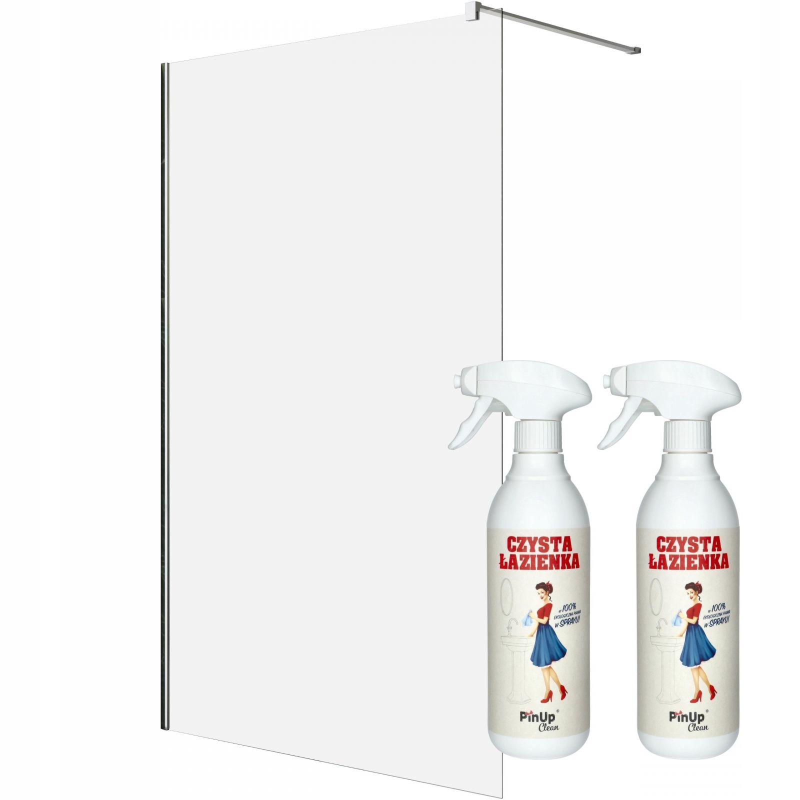 Kabina prysznicowa szklana chrom Walk-In 80 czyst pianka czyszcząca PinUp