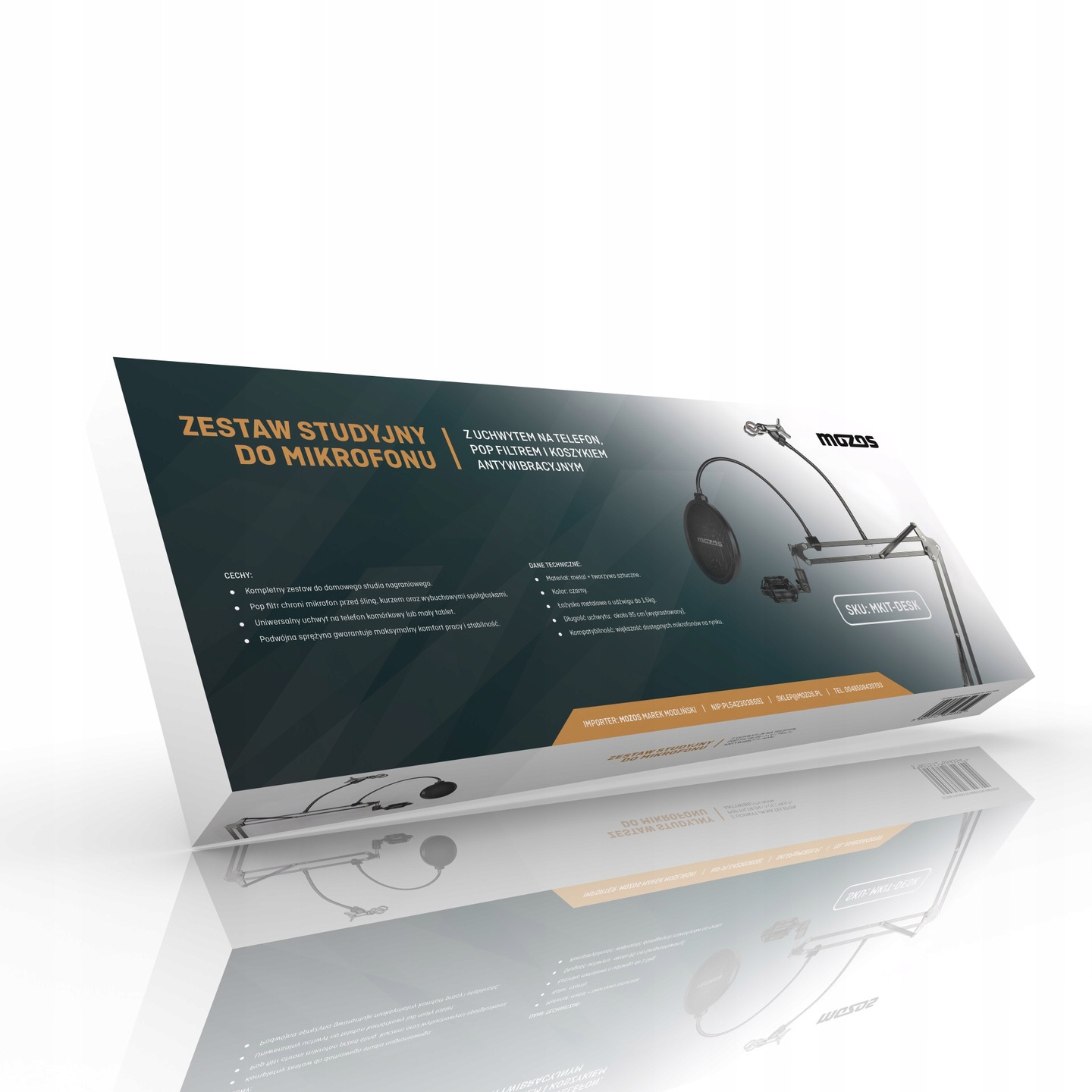 STATYW MIKROFONOWY UCHWYT STOŁOWY FILTR POP RAMIĘ MOZOS MKIT-DESK Rodzaj ramię biurkowe