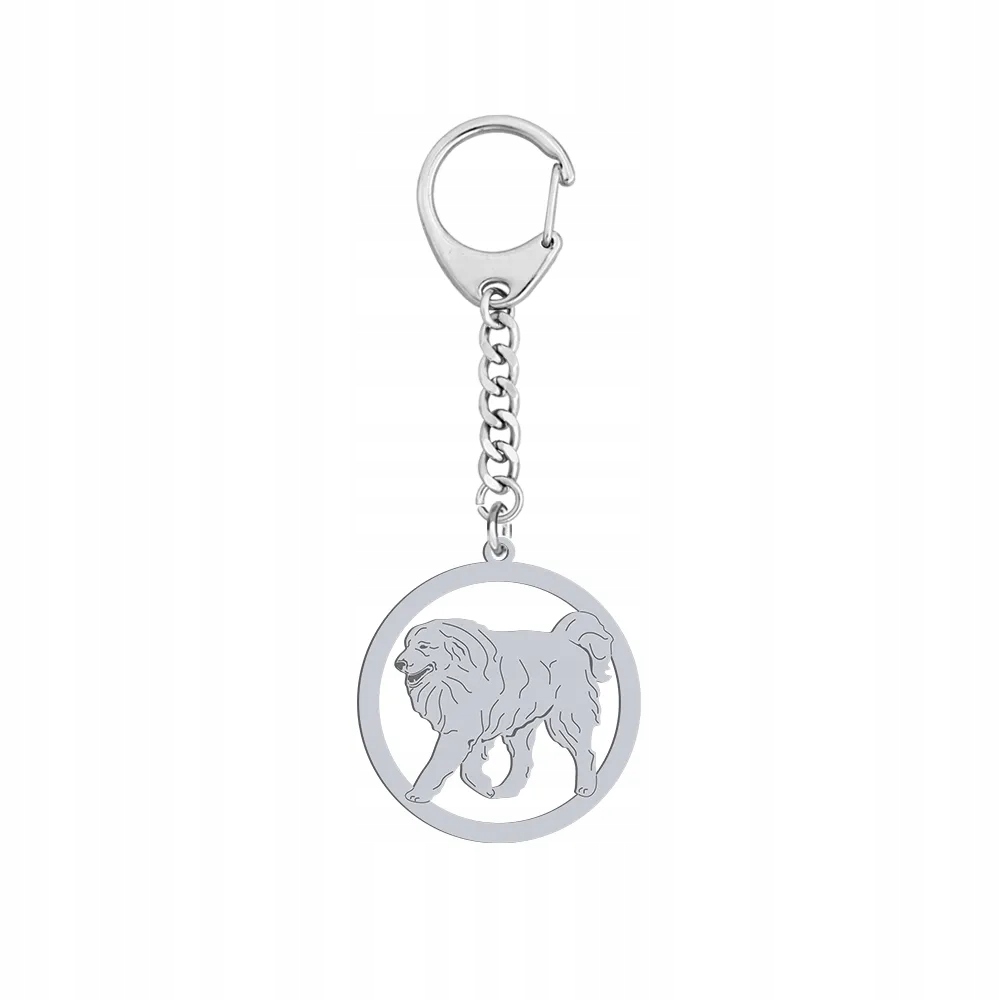 Stříbrný Přívěsek Na Klíče na klíče s Pyrenejským horským psem Stříbro 925 Dárek Gravírování