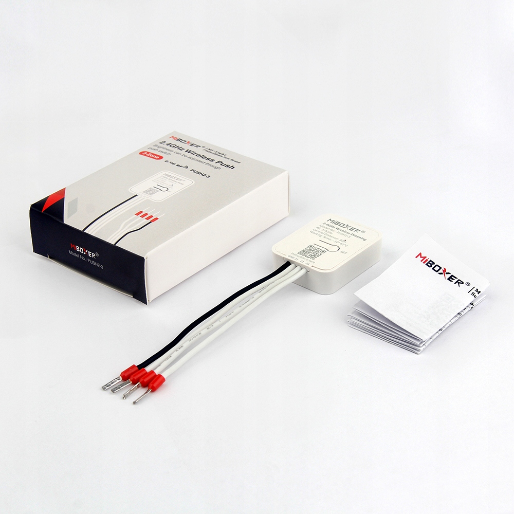 Pilot Dopuszkowy BAZA Miboxer PUSH2-3 MONO 2.4G RF 3 Strefowy do włączników EAN (GTIN) 5904261965519