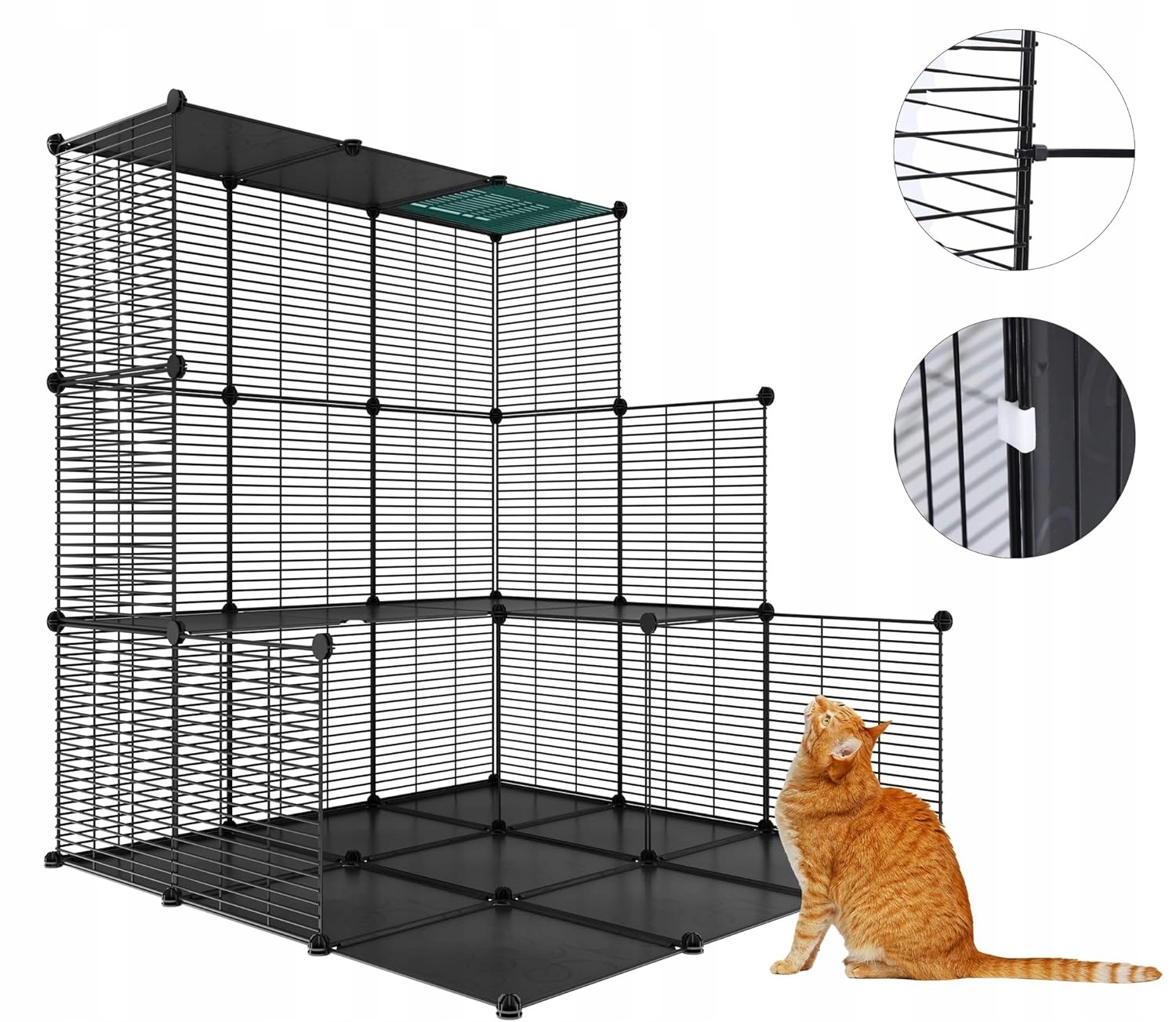 Levně Yitahome klec pro kočky 4 úrovně výběh s houpací sítí velká kovová pro dům