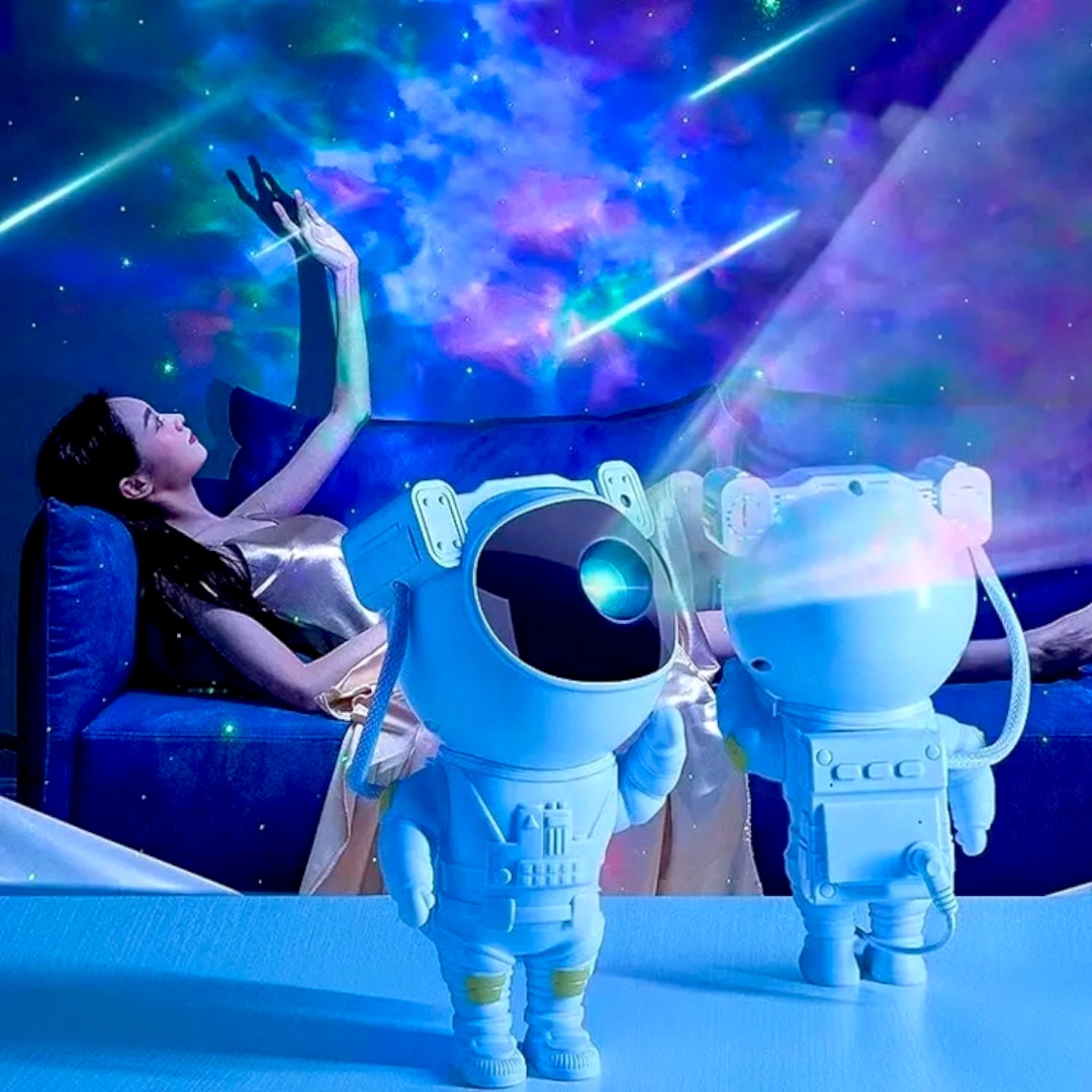 PROJEKTOR GWIAZD ASTRONAUTA LAMPKA NOCNA RZUTNIK DLA DZIECI LED LASER PILOT Zasilanie sieciowe