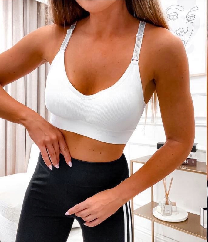 TOP DOPASOWANY RAMIĄCZKA WKŁADKI CYRKONIE M/L Rozmiar M/L