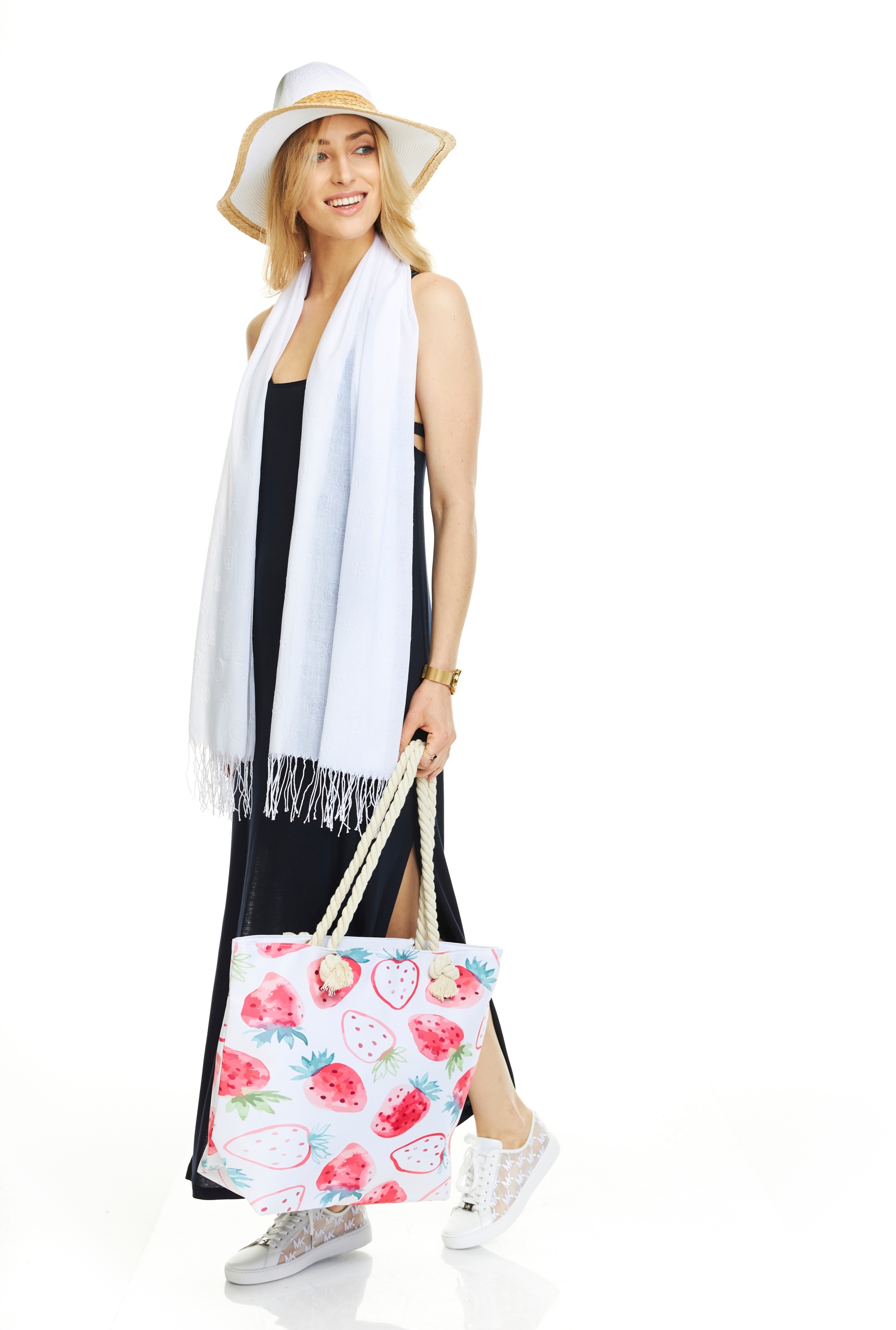 TORBA DUŻA PLAŻOWA SHOPPERKA KOSZ wakacyjny wzór Materiał dominujący inny