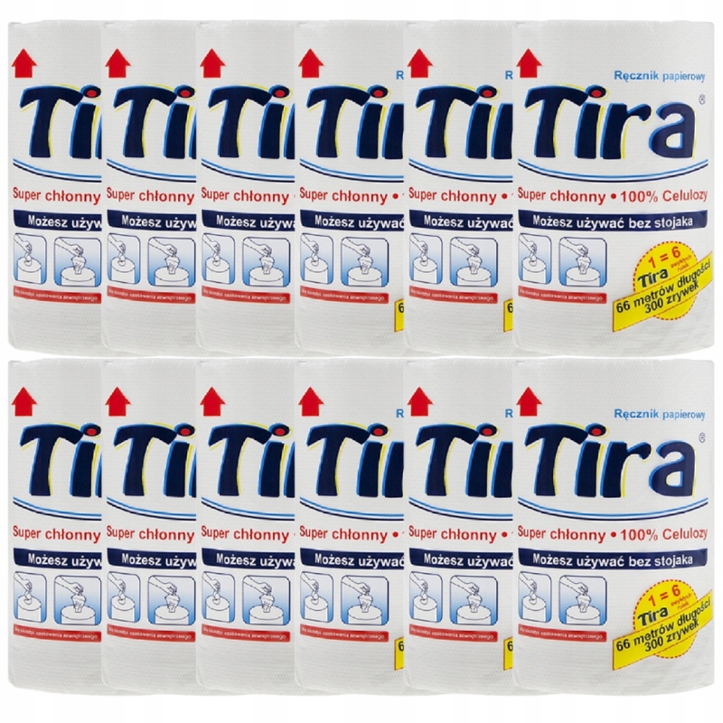 Levně Tira Celulózový papírový ručník Sáček 12 rolí