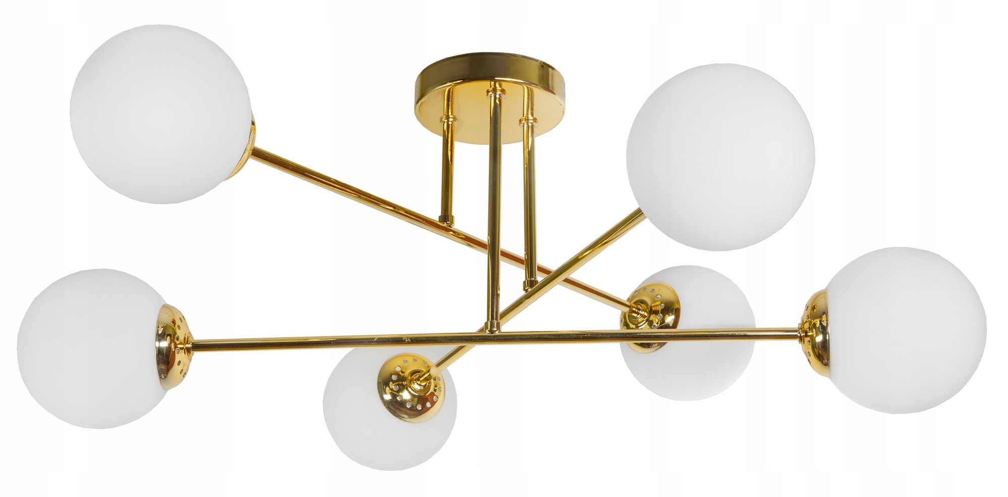 

Lampa Wisząca Sufitowa Żyrandol Złota Kule Led