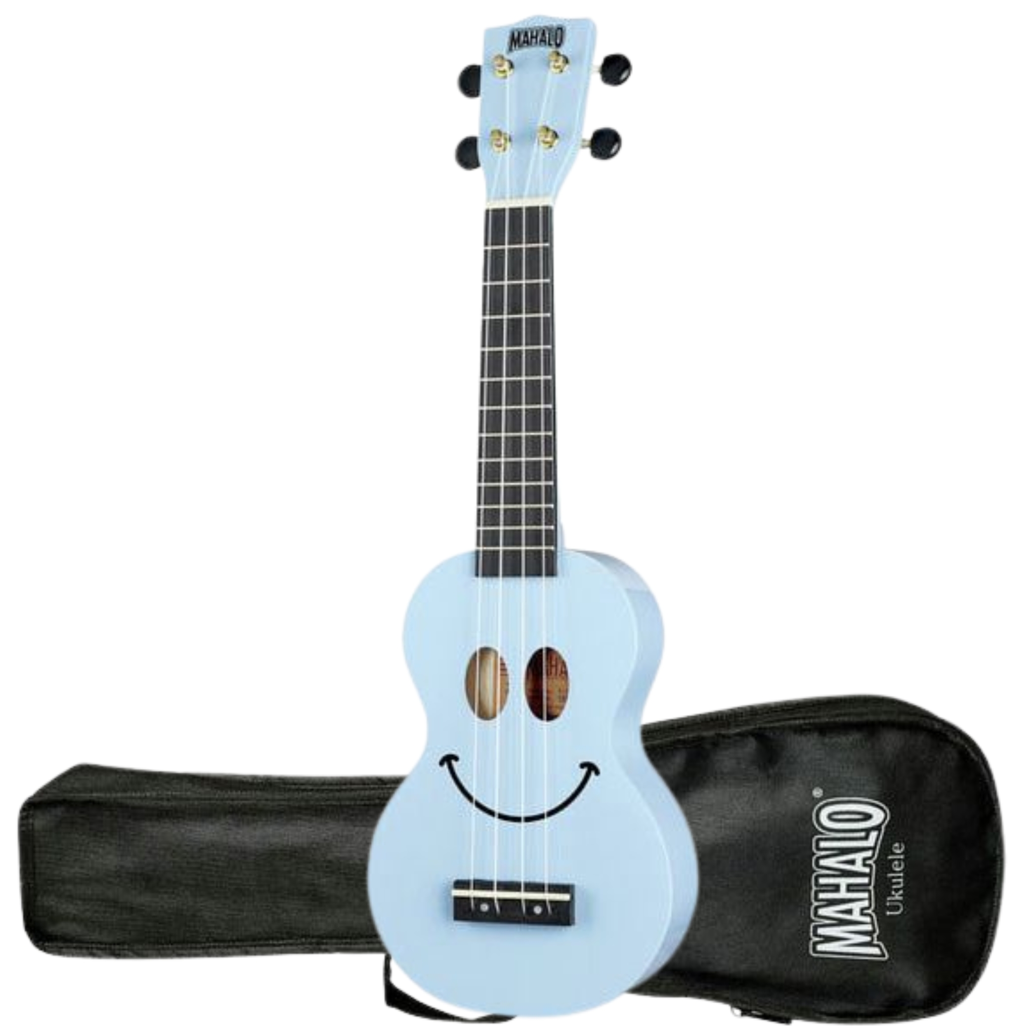 Sopránové ukulele světle modré pouzdro Light Blue Mahalo Smiley