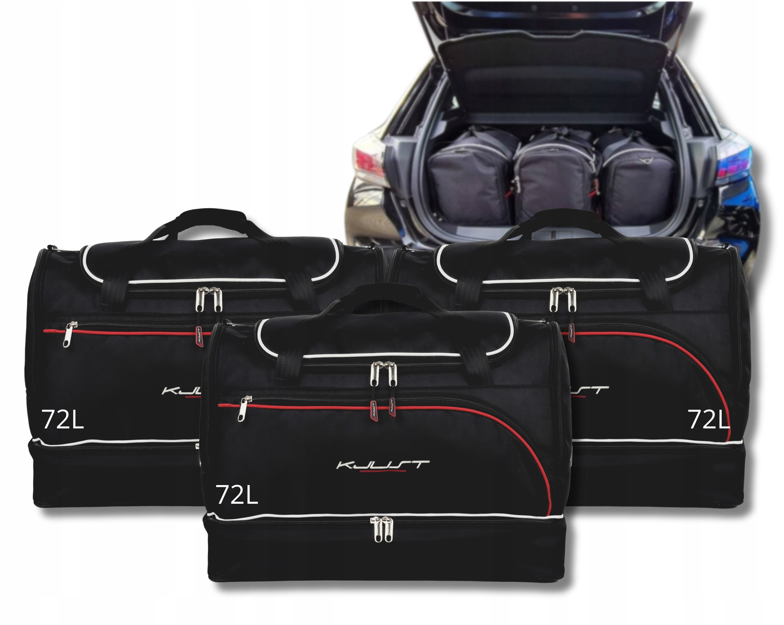 Sada tašiek Komplet Kjust do batožinového priestoru Peugeot e-208 2019+ 4 ks