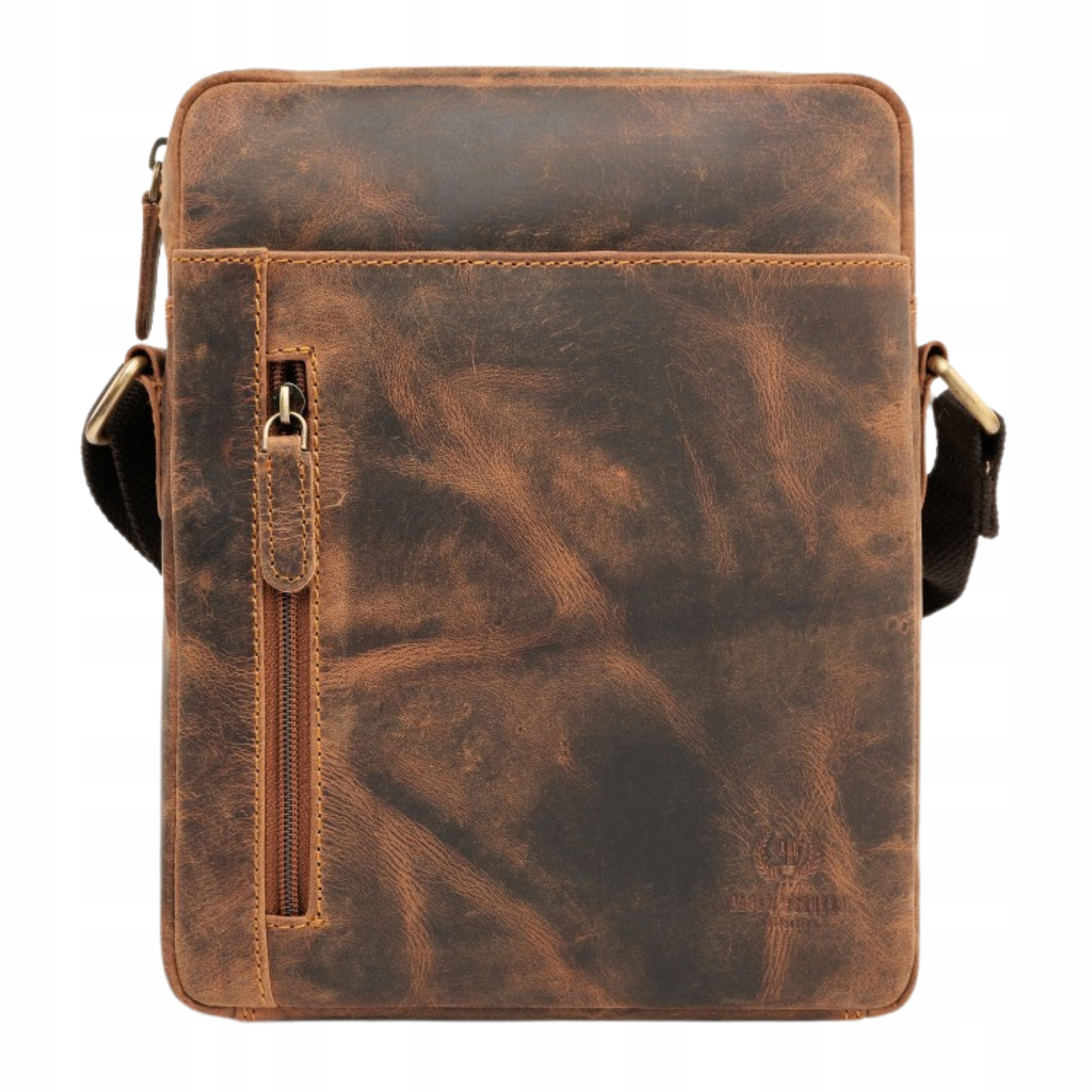 Pánská taška Kabelka Přes Rameno Přírodní kůže Hunter Pásek Paolo Peruzzi Hnědá