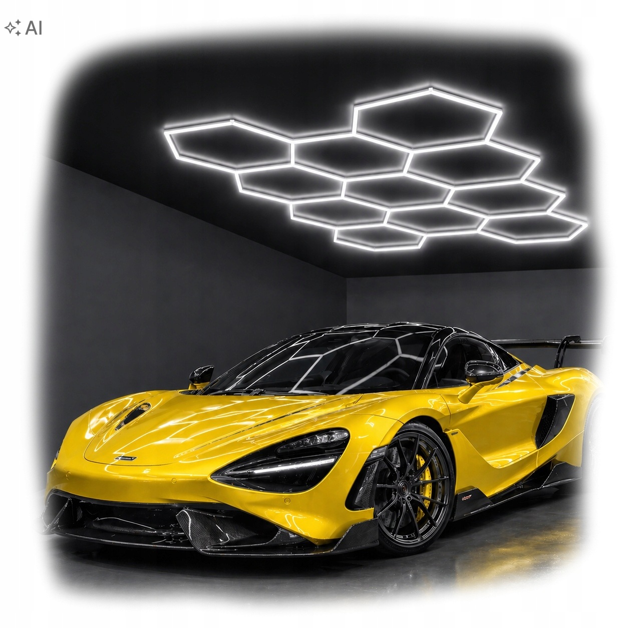 Osvetlenie Do Garáže Hexagón 480x240 mm Pracovná lampa 6500K 610W