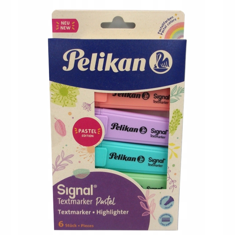 Zakreślacz Pelikan Signal Pastel Mix 6szt Komplet