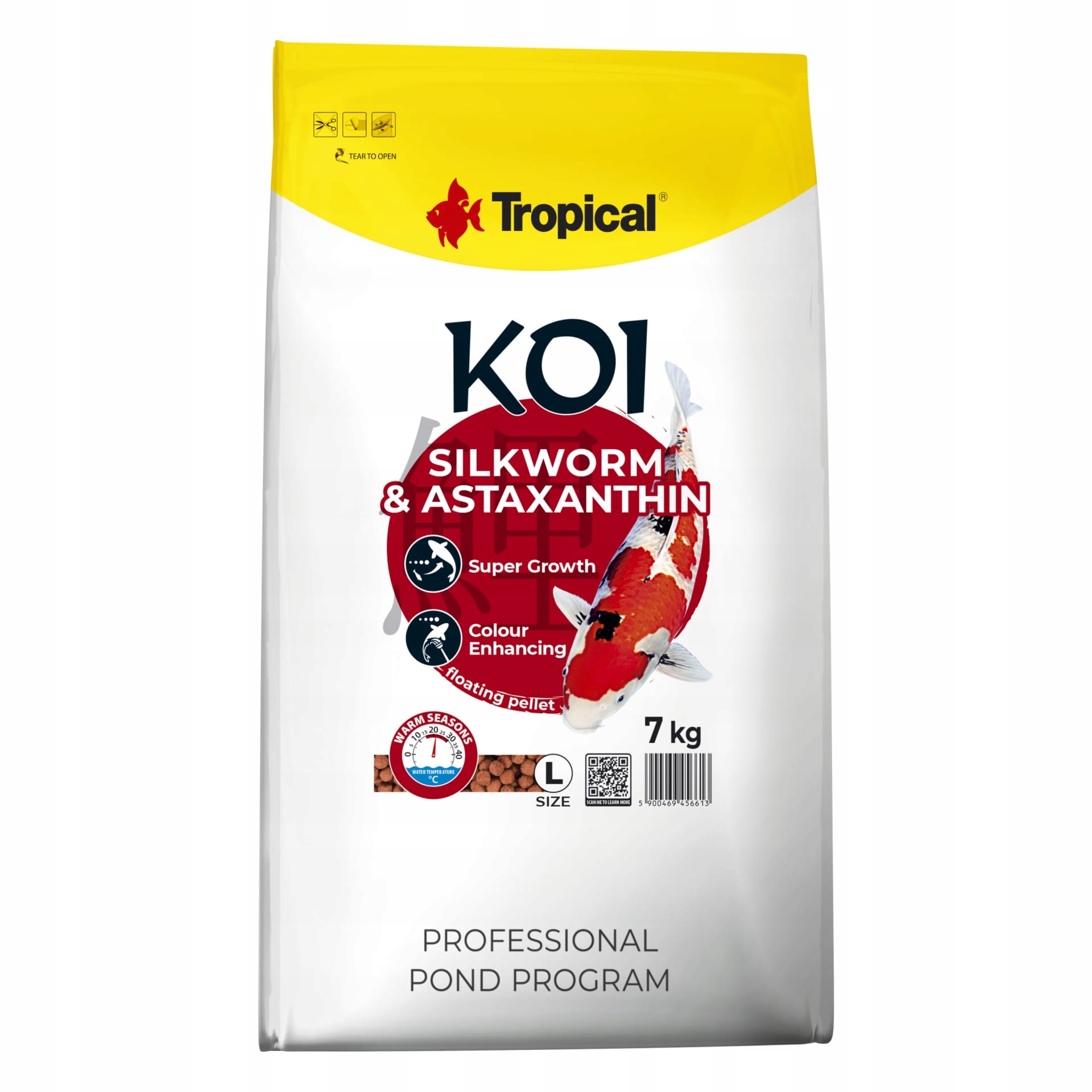 Tropical Koi Silkworm&astaxanthin Pellet L Pokarm Wybarwiający Dla Ryb