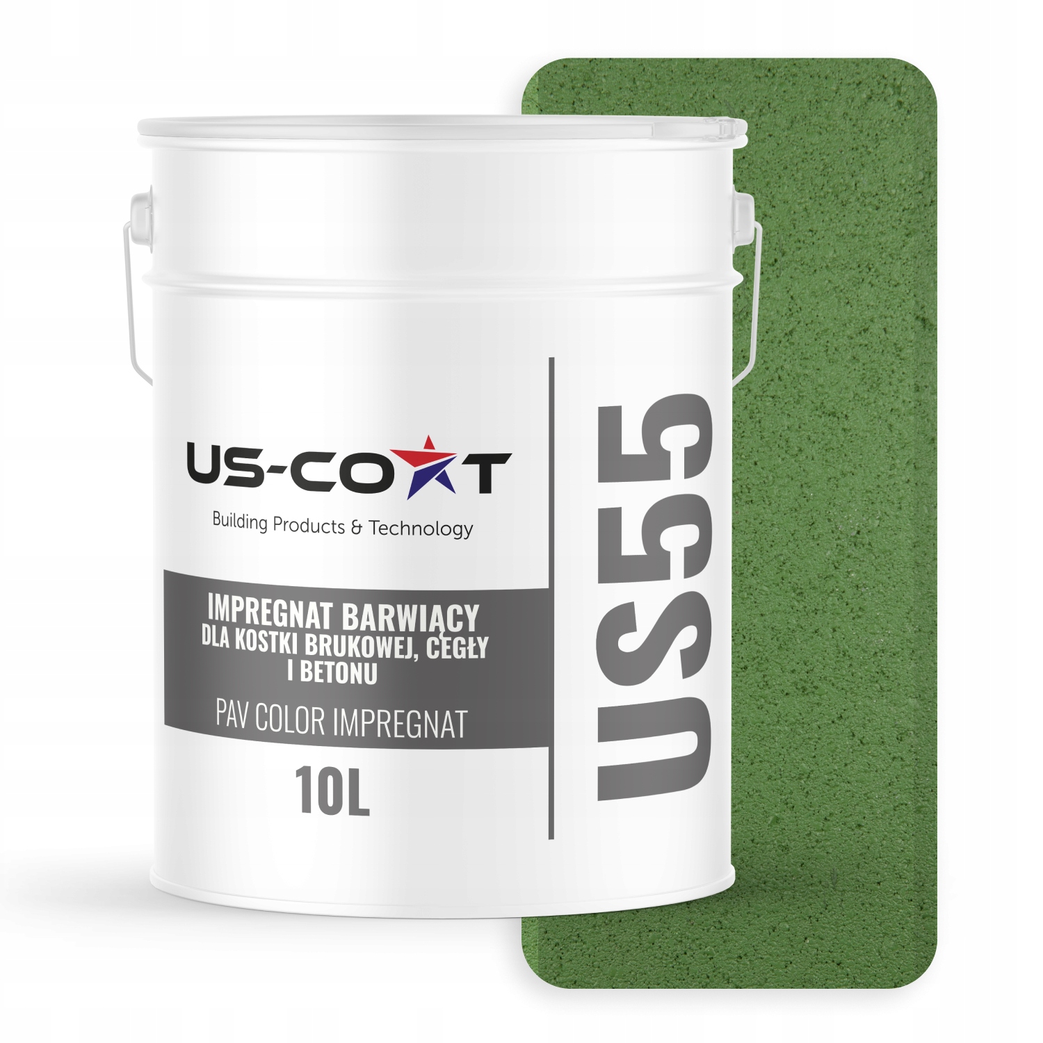 Farbiaci Impregnát Na Dlažobné Kocky Betónu, Zelená Trávnatá Farba, 10 L
