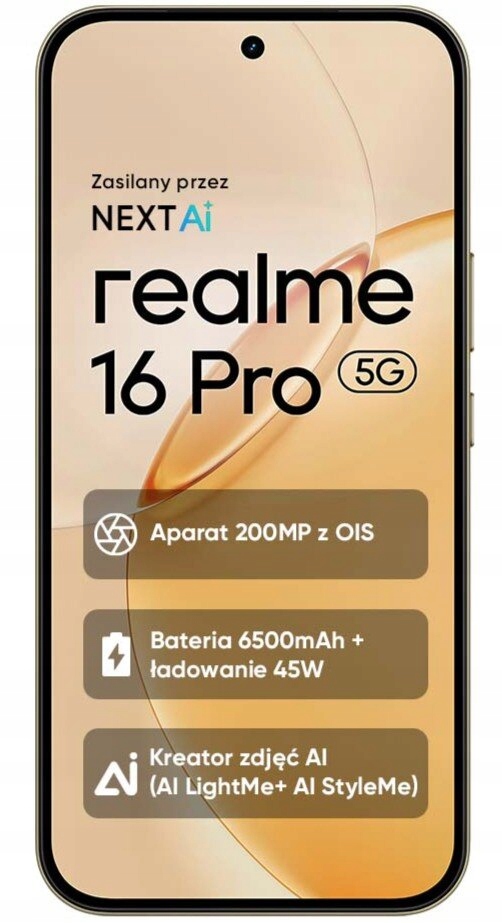 Smartphone realme 16 Pro 5G 8 Gb 256 Gb Amoled Ois Zlatý Master Gold