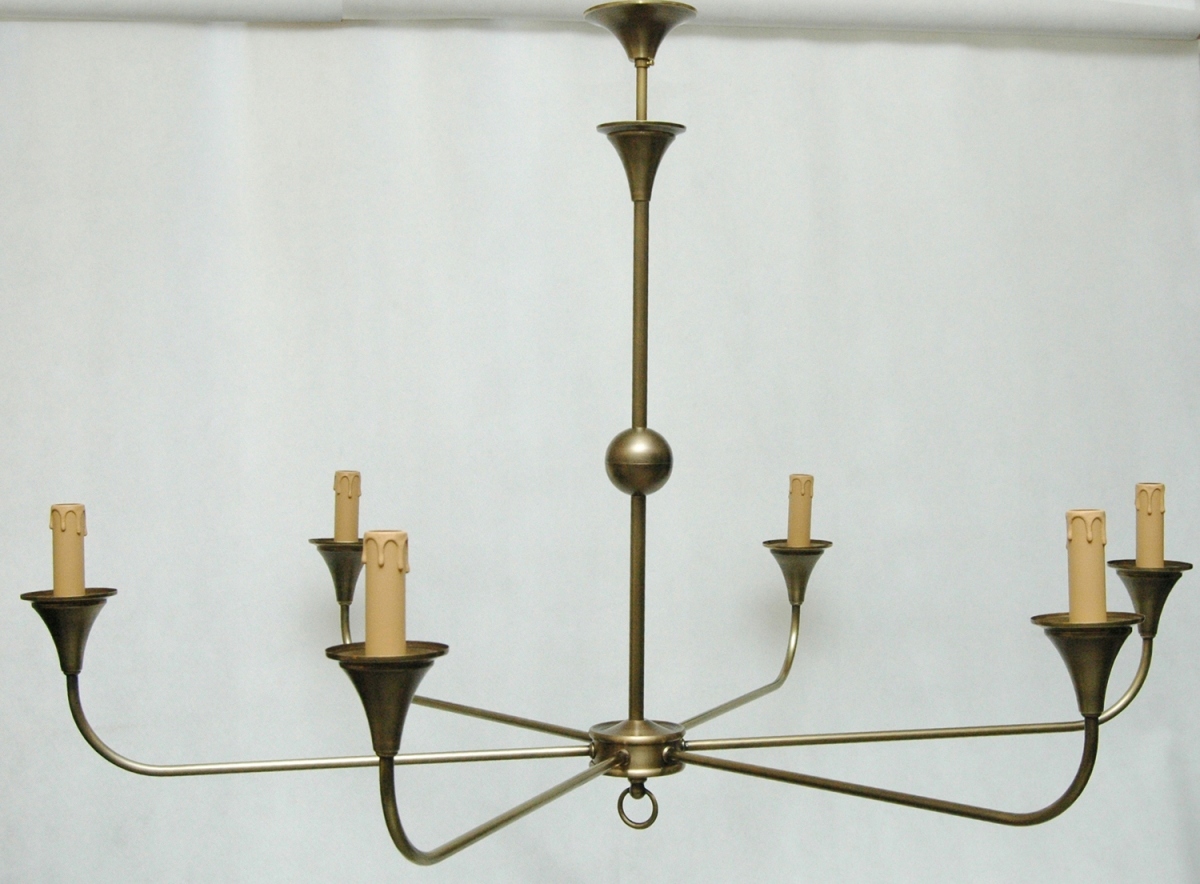 Mosadzný luster, závesná mosadzná lampa