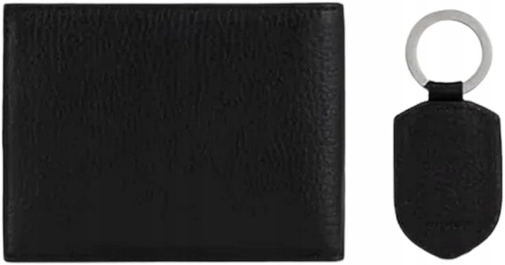 Emporio Armani zestaw portfel brelok Y4R222Y068E czarny, skóra